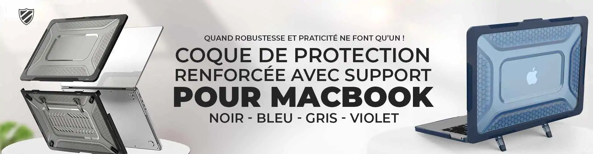 Coque de Protection
Renforcée avec Support
pour macbook