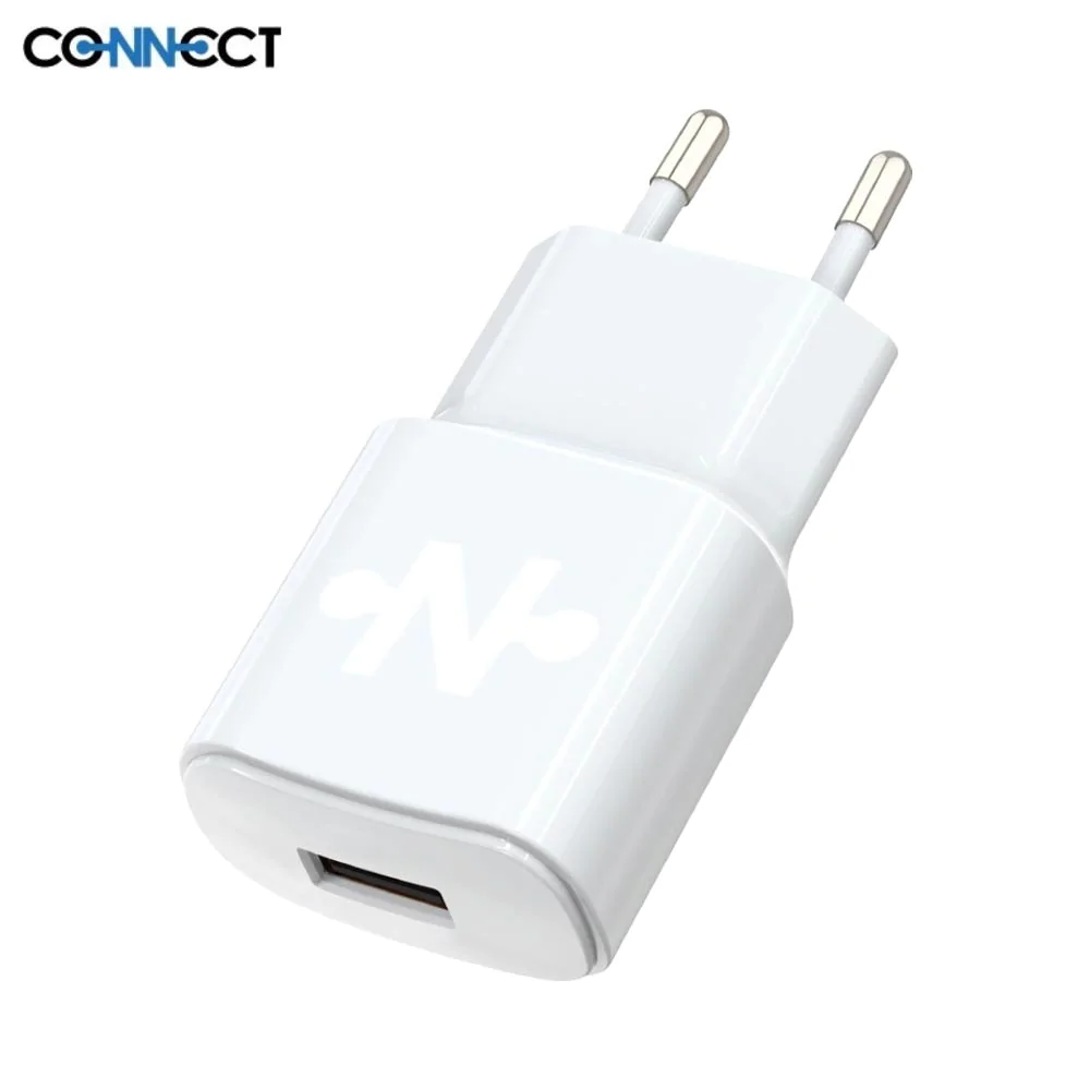 Chargeur Secteur USB CONNECT 2.1A Blanc