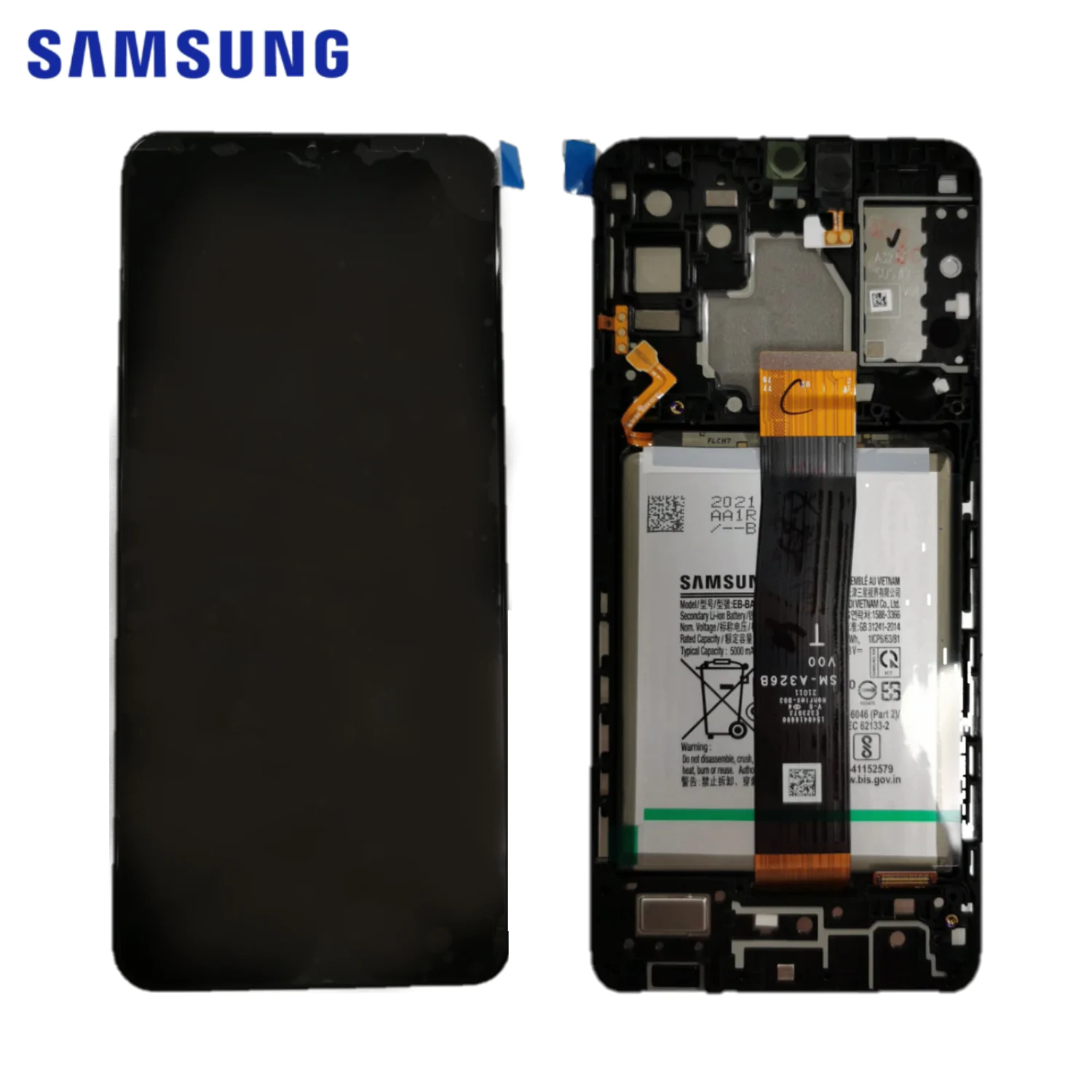Bloc Complet Assemblé Samsung Galaxy A32 5G A326 GH82-25453A / GH82-25454A Noir