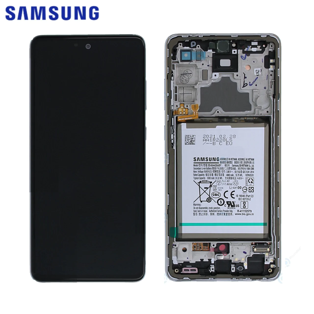 Bloc Complet Assemblé Original Samsung Galaxy A72 4G A725 / Galaxy A72 5G A726 GH82-25541D GH82-25542D Awesome White