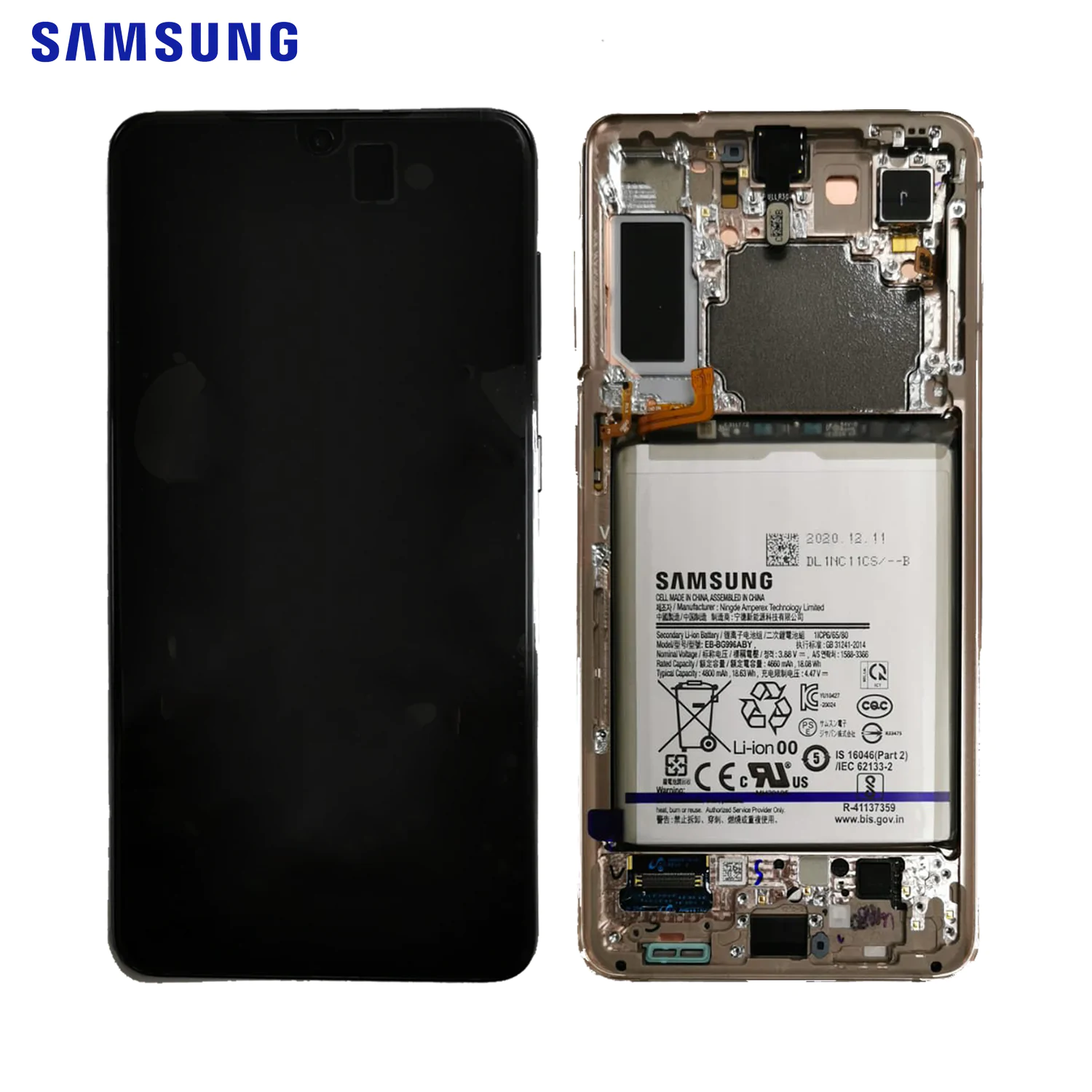 Bloc Complet Assemblé Original Samsung Galaxy S21 Plus 5G G996 GH82-24555B GH82-24744B Phantom Violet