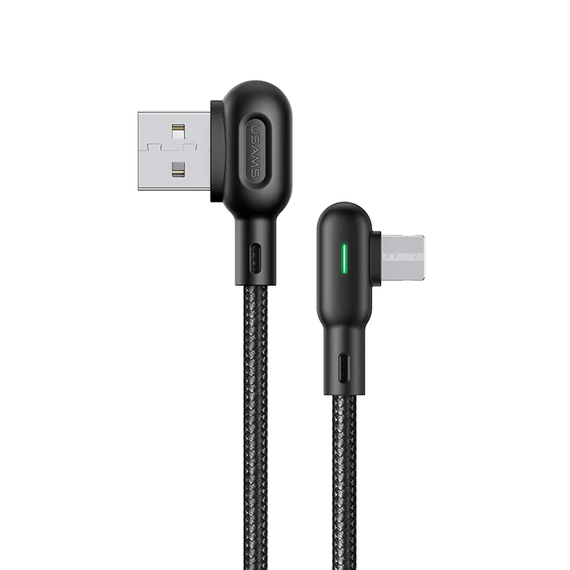 Câble Data USB vers Micro USB Usams SJ458USB01 U57 Coudé 2A (1.2m) Noir