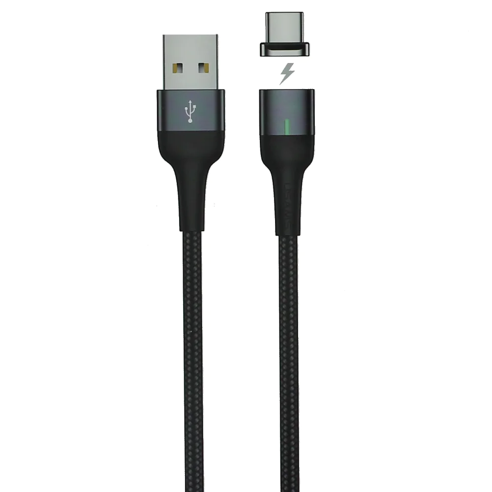 Câble Data USB vers Type-C Usams US-SJ327 U28 Magnétique Rotatif SJ327USB01 (1m) Noir