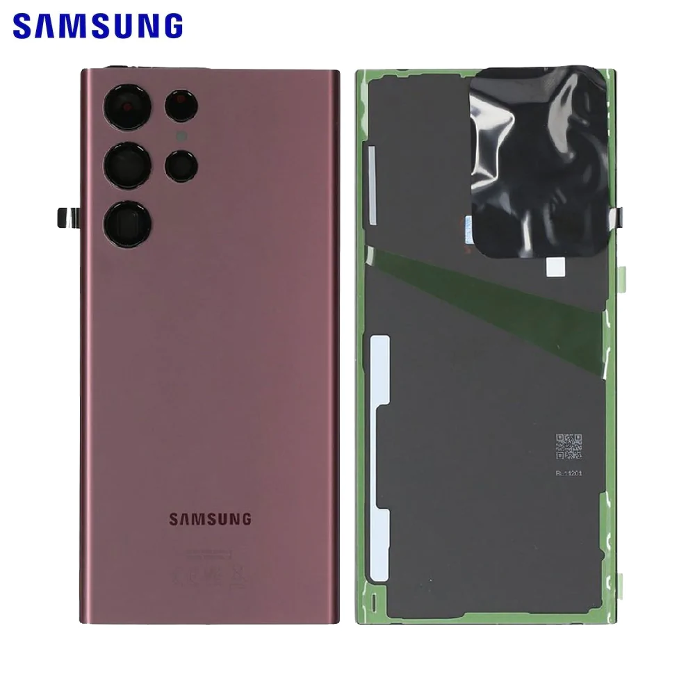 Cache Arrière Original Samsung Galaxy S22 Ultra S908 GH82-27457B GH82-27458B Bordeaux