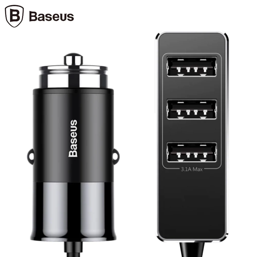 Chargeur Allume-Cigare Baseus CCTON-01 Hub 4 USB 3.1A Noir