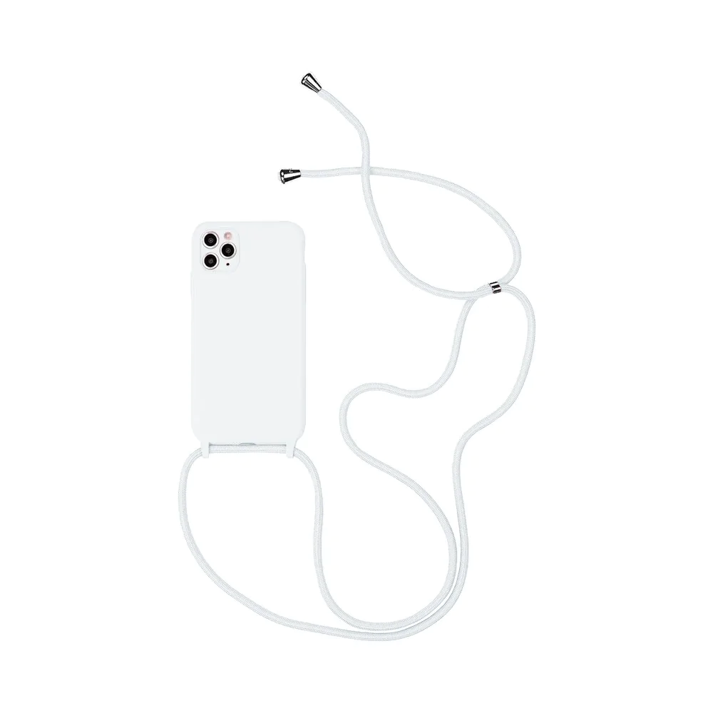 Coque Silicone avec Cordon Apple iPhone 11 Pro Max (07) Blanc