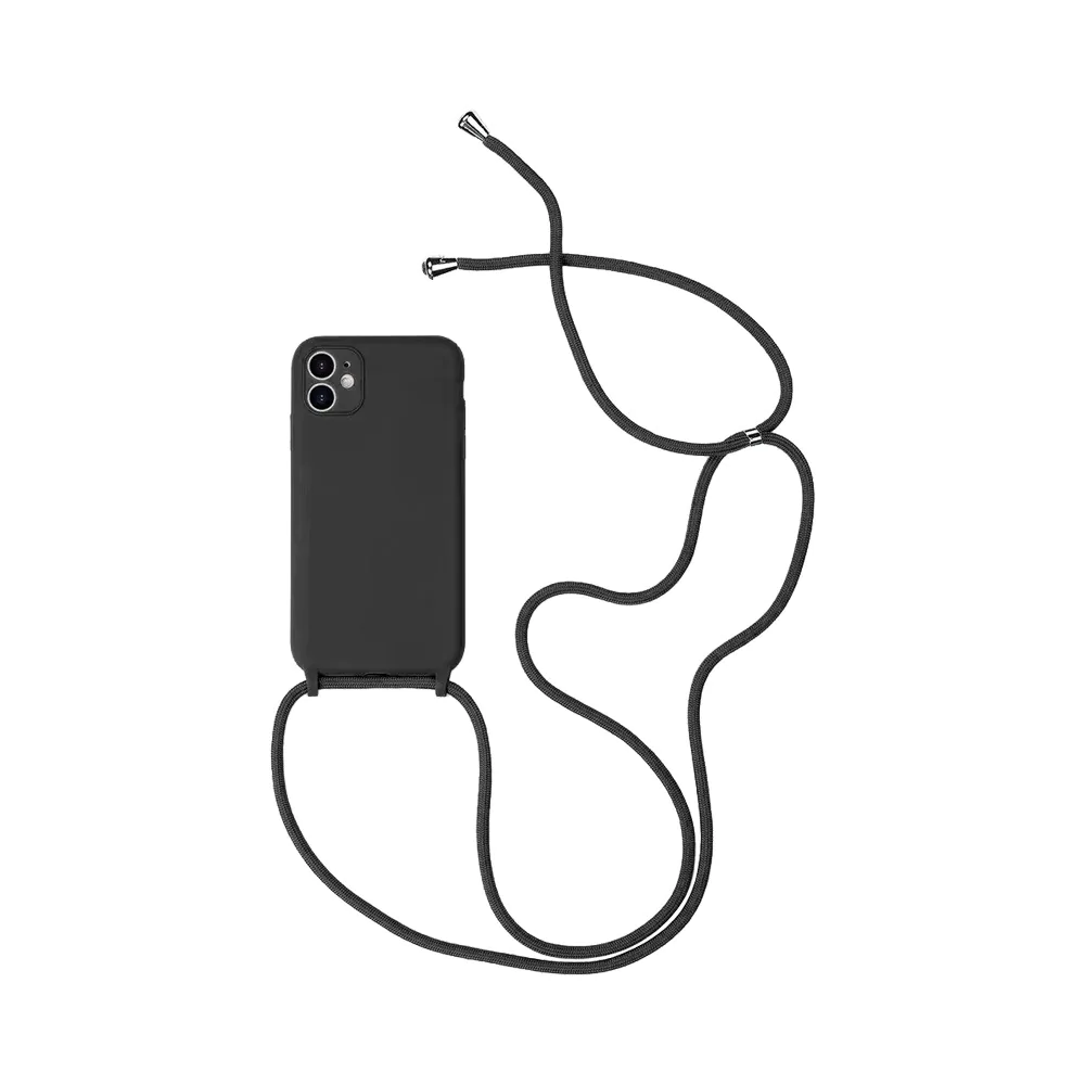 Coque Silicone avec Cordon Apple iPhone 12 Mini (08) Noir