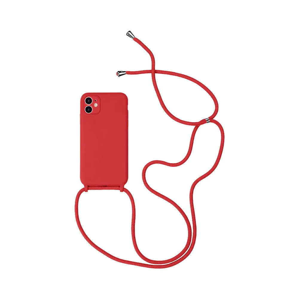 Coque Silicone avec Cordon Apple iPhone 12 Mini (15) Rouge