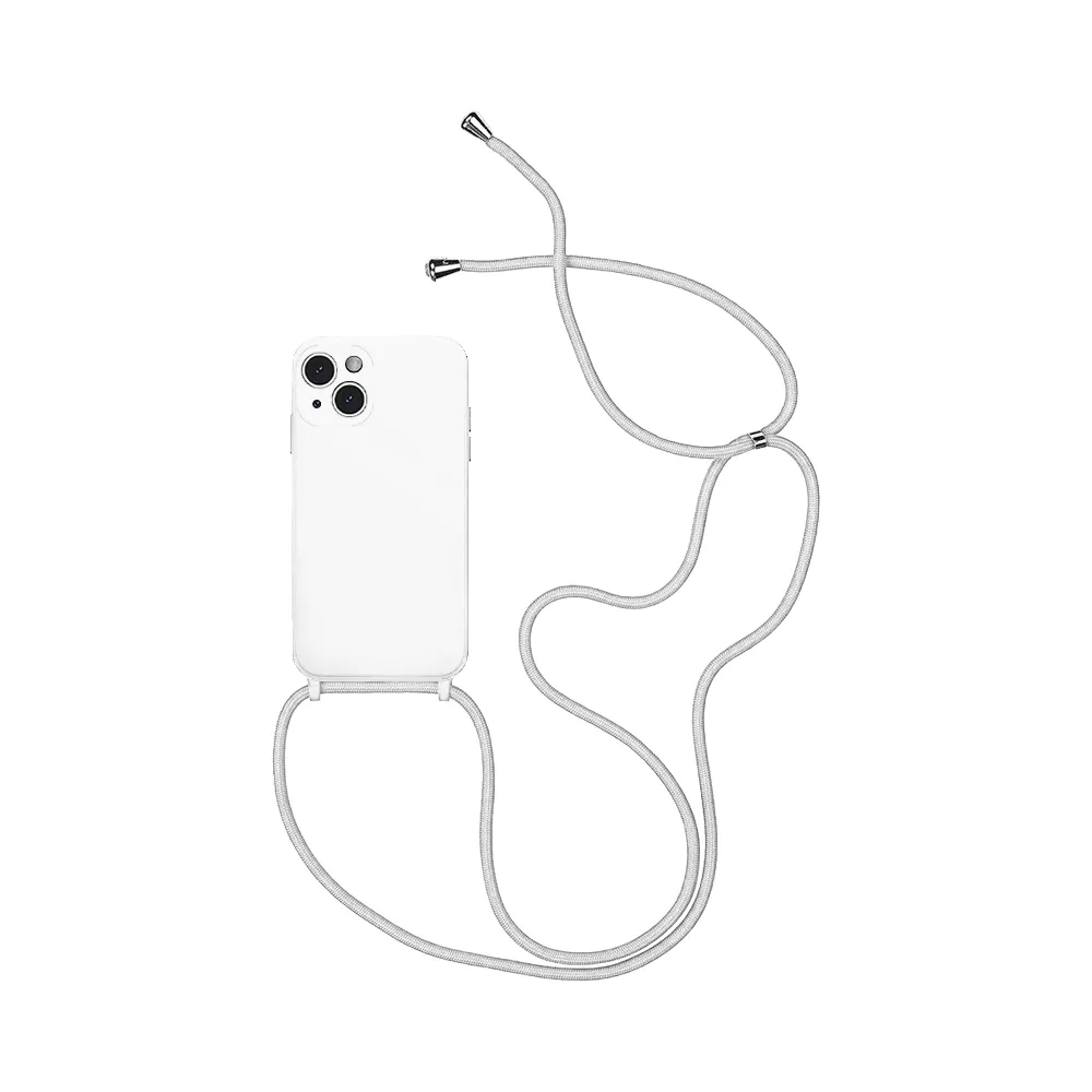Coque Silicone avec Cordon Apple iPhone 13 (07) Blanc