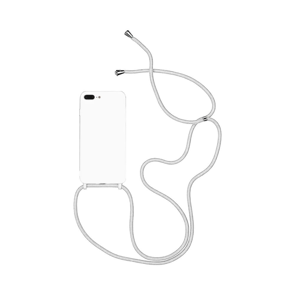 Coque Silicone avec Cordon Apple iPhone 7 Plus / iPhone 8 Plus (07) Blanc