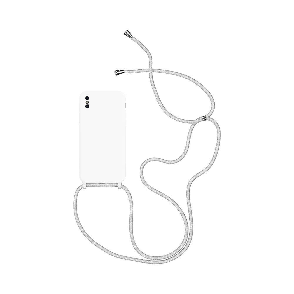 Coque Silicone avec Cordon Apple iPhone X / iPhone XS (07) Blanc