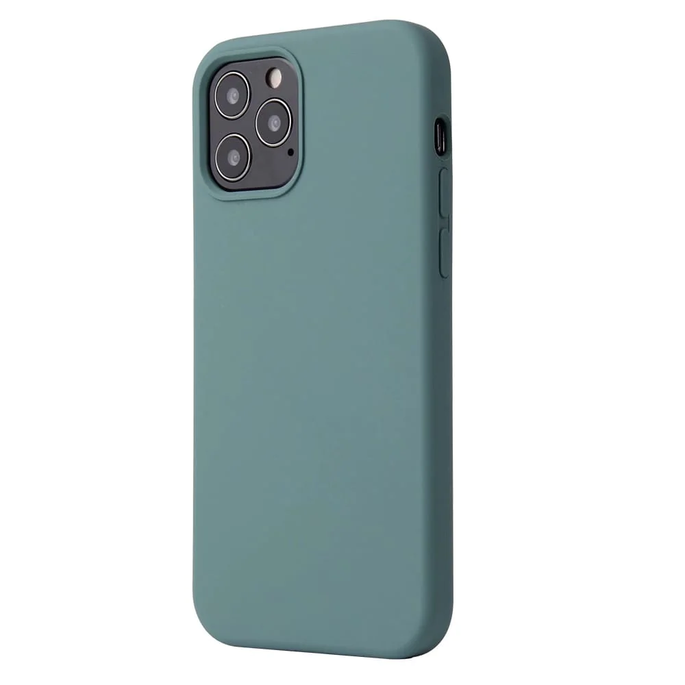 Coque Silicone Compatible pour Apple iPhone 12 / iPhone 12 Pro Vert Nuit