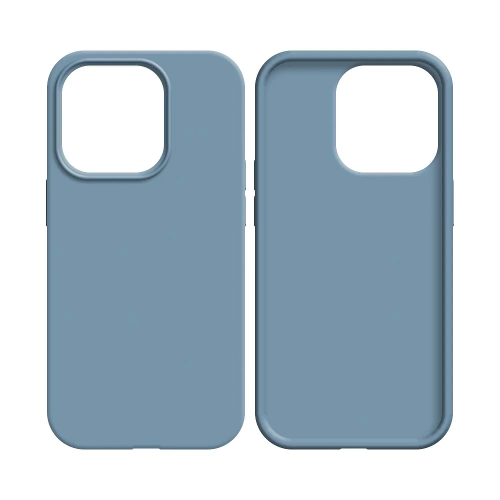 Coque Silicone Compatible pour Apple iPhone 13 Pro (#5) Bleu Acier