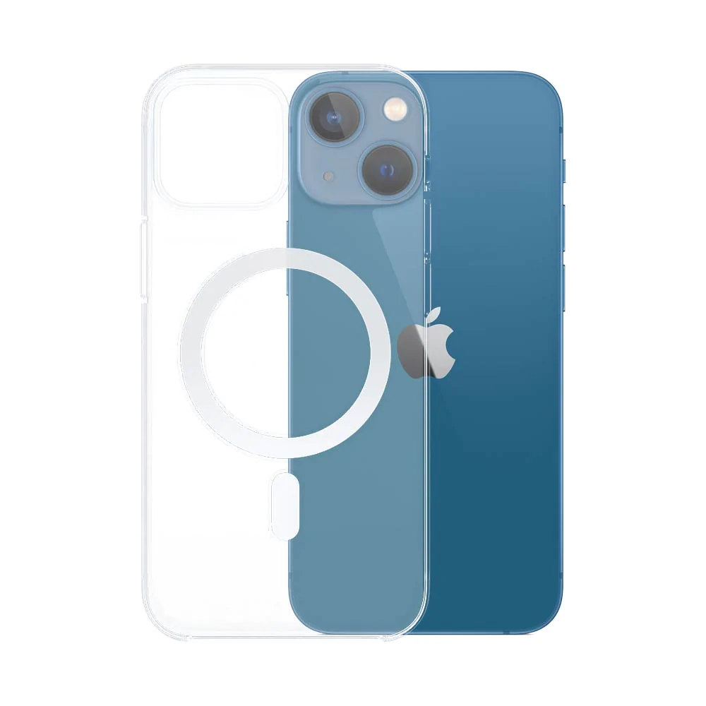 Coque Silicone MagSafe Compatible pour Apple iPhone 13 Mini Transparent
