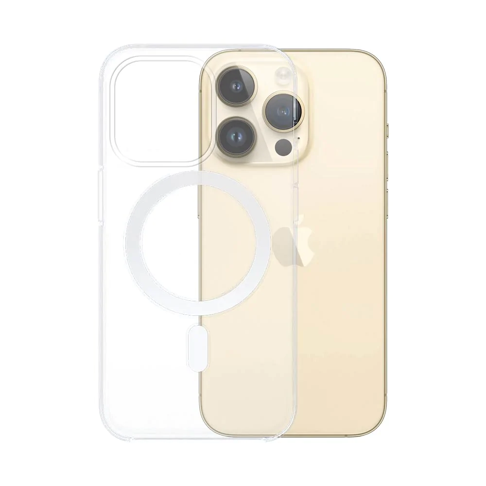 Coque Silicone MagSafe Compatible pour Apple iPhone 13 Pro Max Transparent