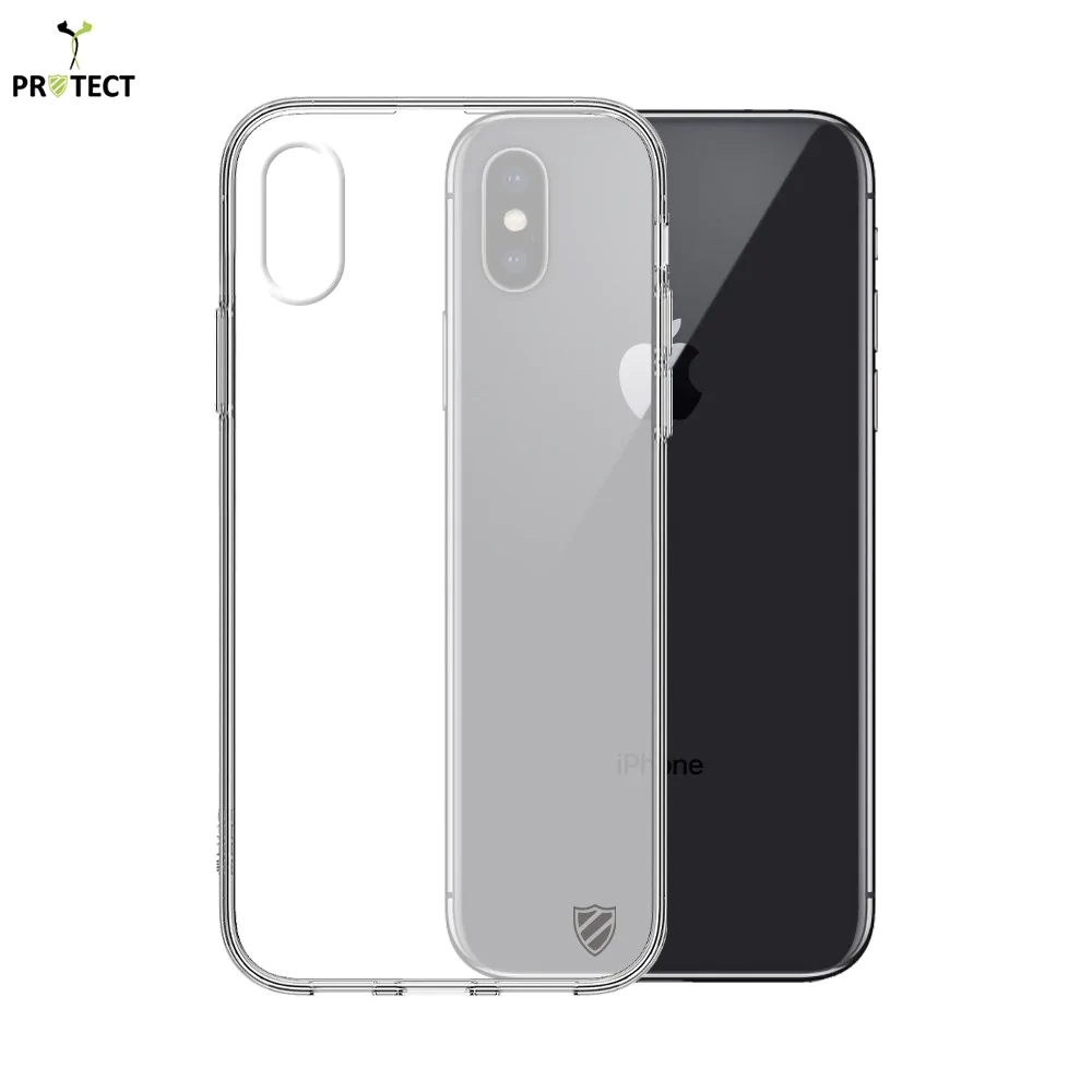 Coque Silicone PROTECT pour Apple iPhone X / iPhone XS Transparent