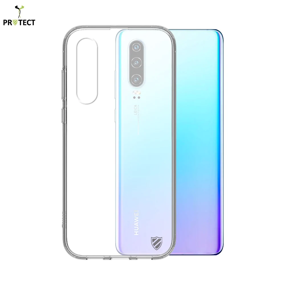 Coque Silicone PROTECT pour Huawei P30 Transparent