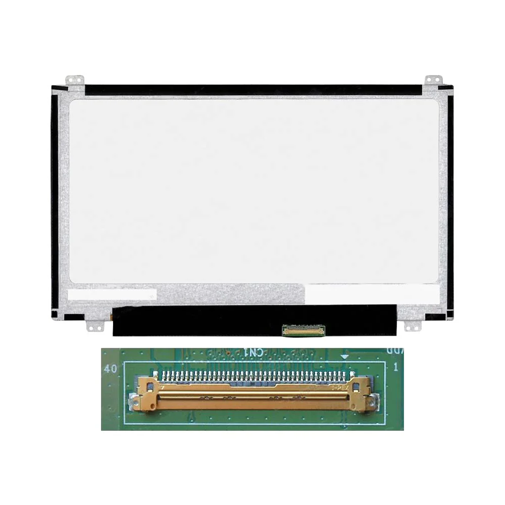 Dalle PC Portable 11.6" Slim HD (1366x768) LCD 60Hz, 40pin Droite, Fixations Haut Bas (N116BGE-L42) Matte