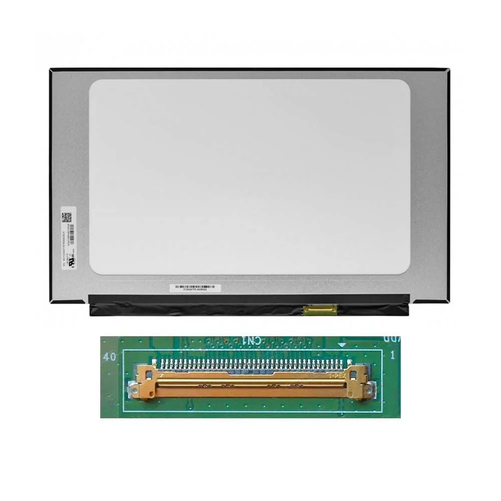 Dalle PC Portable 15.6" Slim FHD (1920x1080) IPS 144Hz 40pin Droite, sans Fixations (LM156LF1F02 / NV156FHM-NY4) Matte