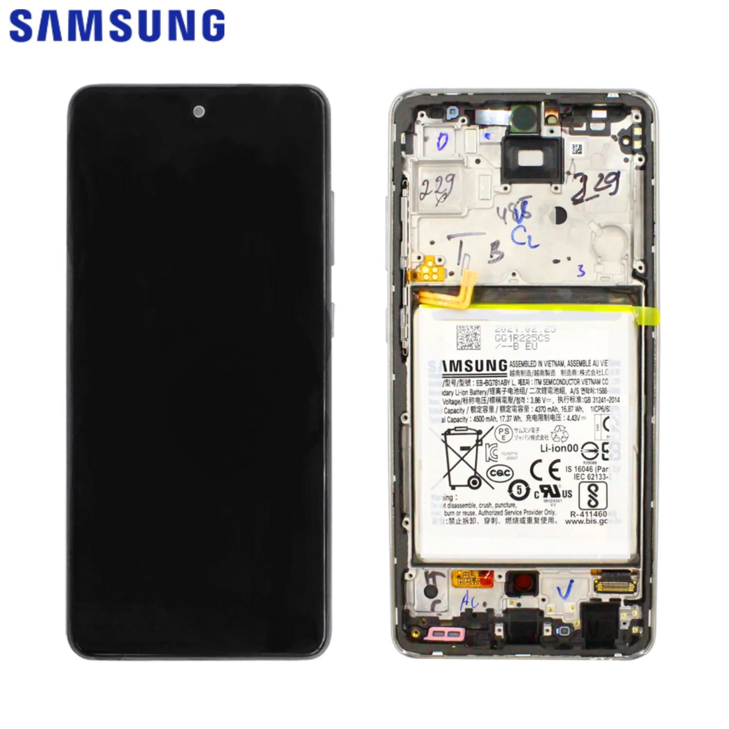 Bloc Complet Assemblé Original Samsung Galaxy A52 5G A526 / Galaxy A52 4G A525 GH82-25229D GH82-25230D Awesome White