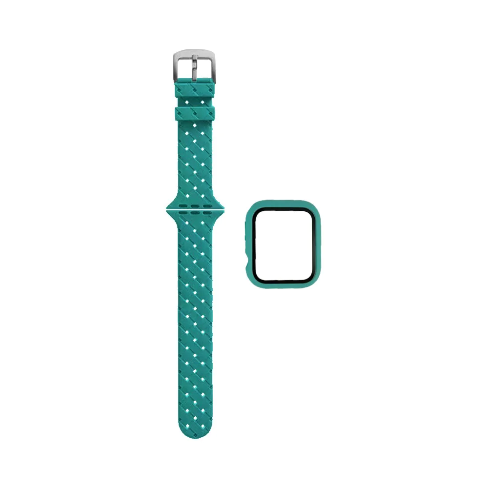 Protection Silicone pour Apple Watch 44mm avec Bracelet Boucle (9) Bleu Clair