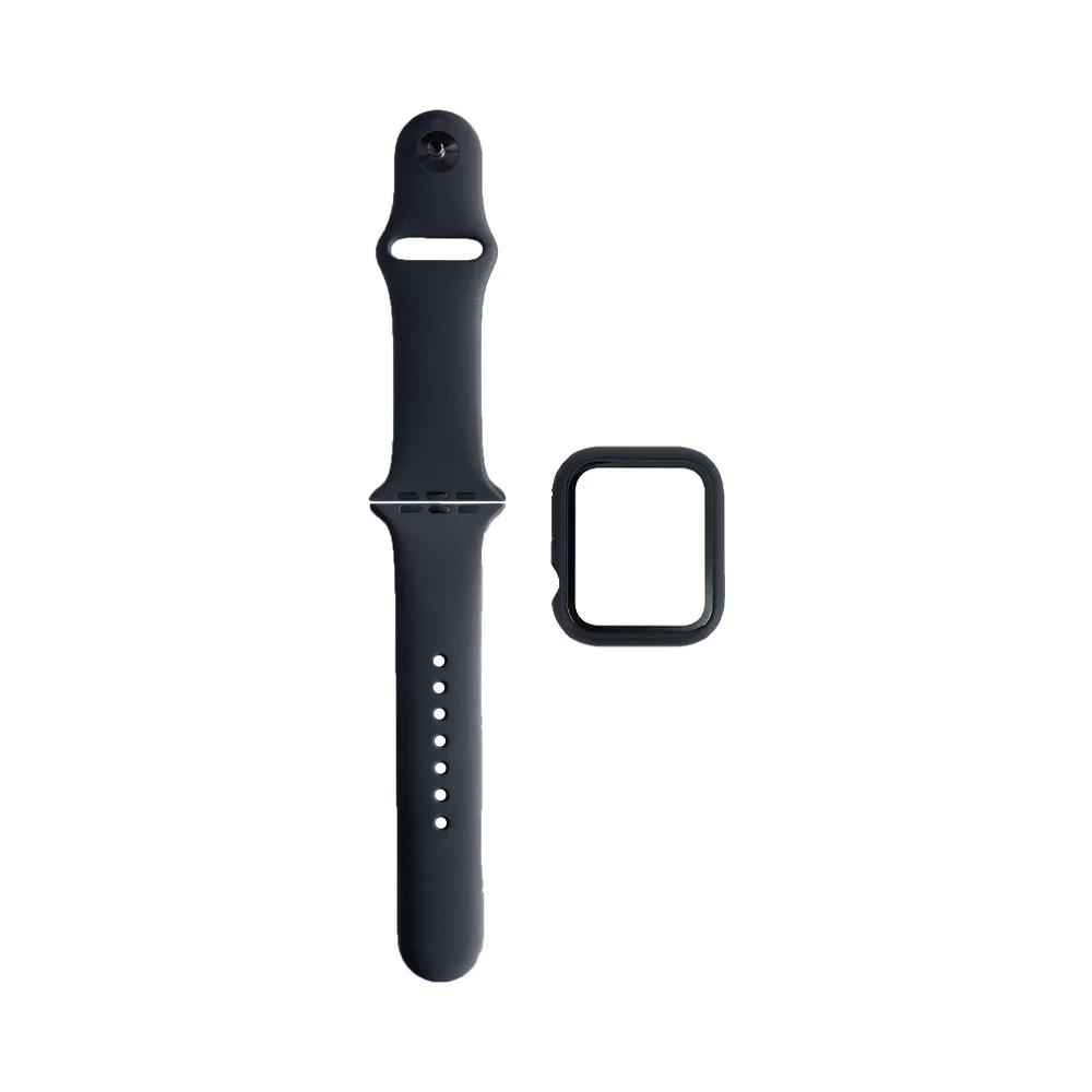 Protection Silicone pour Apple Watch 45mm avec Bracelet Sport (4) Bleu Nuit