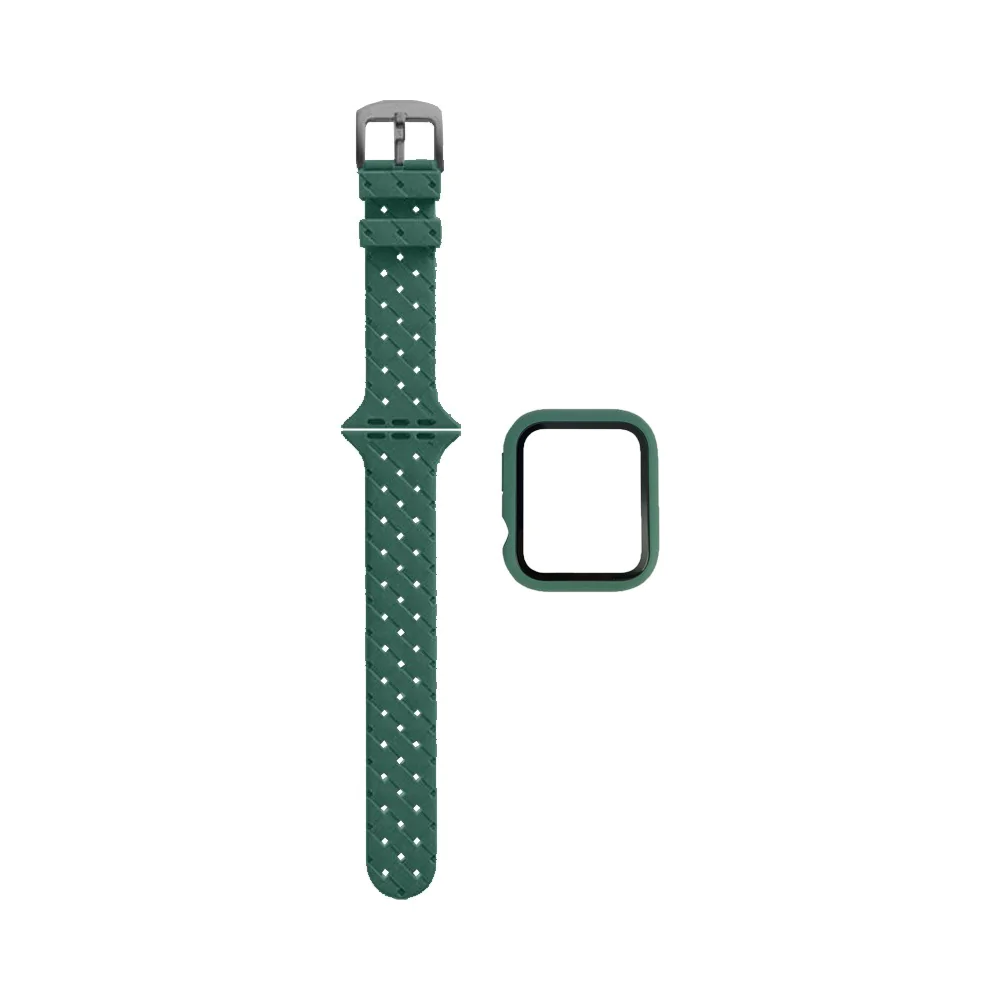 Protection Silicone pour Apple Watch 42mm avec Bracelet Boucle (13) Gris