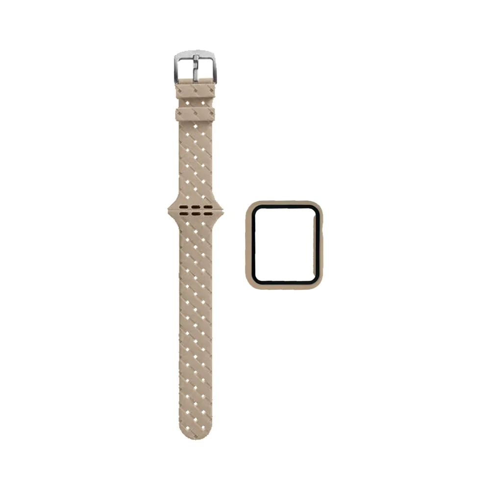 Protection Silicone pour Apple Watch 38mm avec Bracelet Boucle (8) Rose