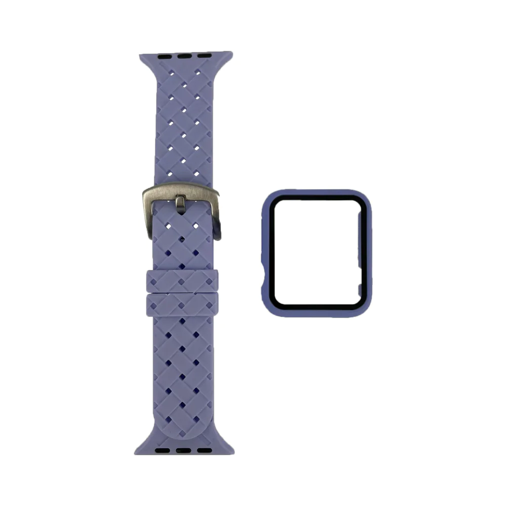 Protection Silicone pour Apple Watch 42mm avec Bracelet Boucle (7) Violet
