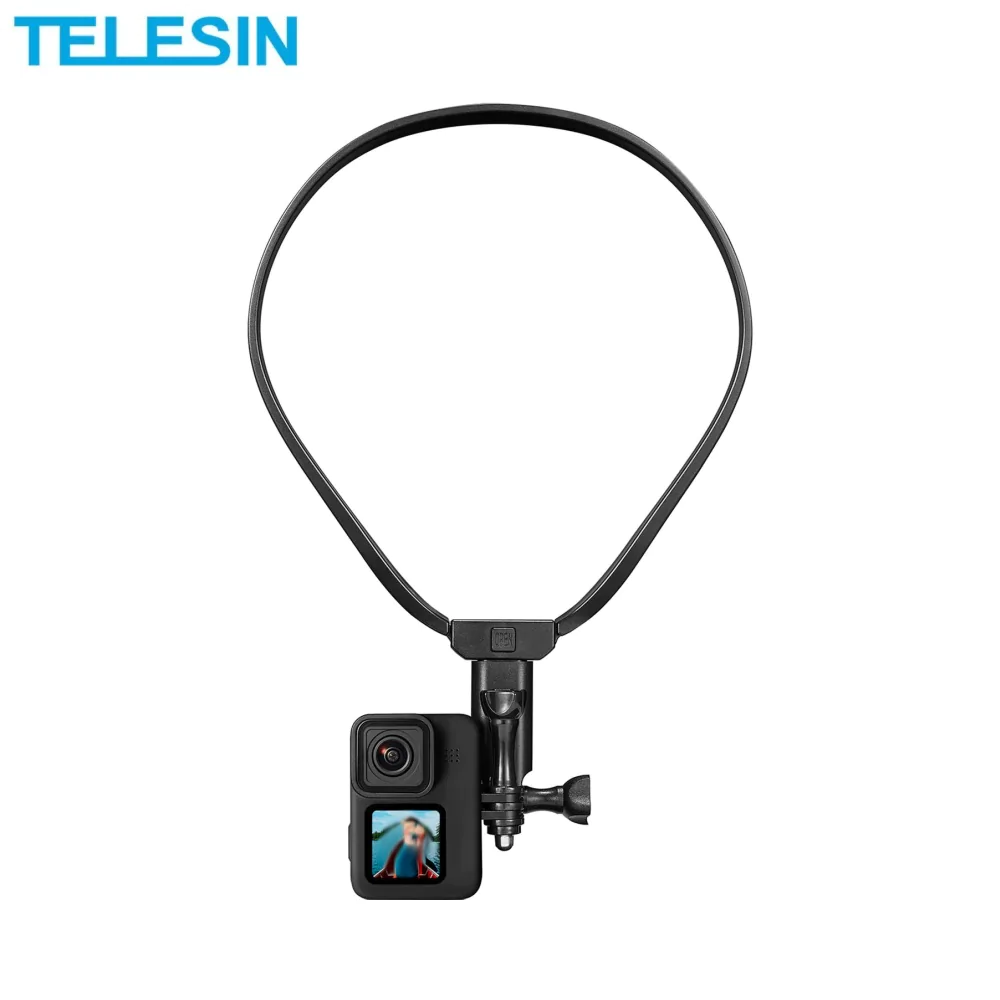 TELESIN GP-HNB-U1 Caméra de Sport Smartphone Selfie Support de Cou avec  Pince de Remplacement pour GoPro Hero 10/9/8 iPhone 13/12/11 Accessoires  d'Enregistrement Vidéo 