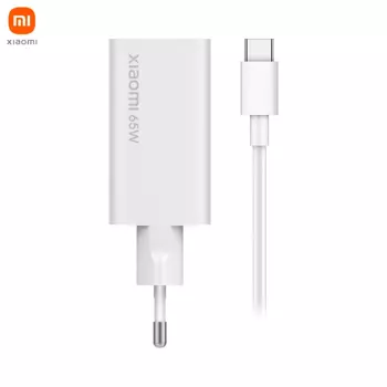 Adaptateur Secteur Xiaomi BHR5515GL Mi Travel Charger (USB + Type-C) 65W GaN Tech (avec Câble Type-C) Blanc