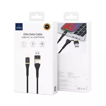 Câble Data Multi Wiwu USB + Type-C vers Lightning (1.2m) ED-105 Noir
