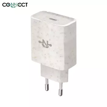 Chargeur Secteur Type-C CONNECT MC-C20WB Eco-Friendly 20W Beige