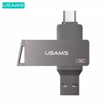 Clé USB Usams US-ZB198 Type C + USB 3.0 (16GB) Noir