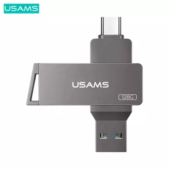 Clé USB Usams US-ZB201 Type C + USB 3.0 (128GB) Noir