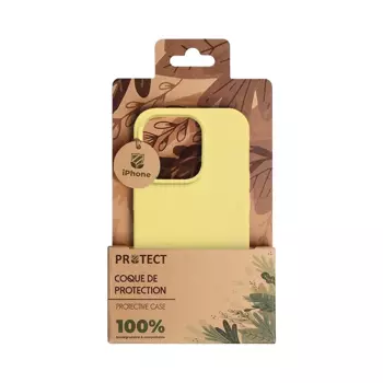 Coque Bambou Biodégradable PROTECT pour Apple iPhone 12 / iPhone 12 Pro (#2) Jaune