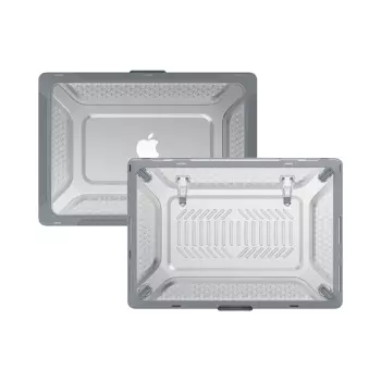 Coque de Protection Renforcée avec Support Apple MacBook Pro Retina 14" M1 Pro / M1 Max (2021) A2442/MacBook Pro 14" M2 Pro/M2 Max (2023) A2779 Gris