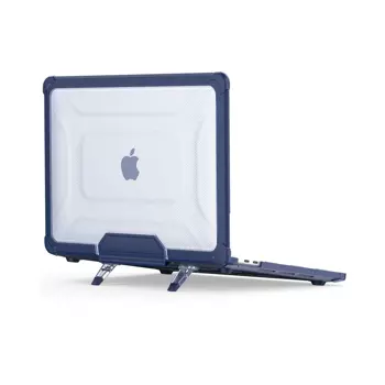 Coque de Protection Renforcée avec Support Apple MacBook Pro Retina 14" M1 Pro / M1 Max (2021) A2442/MacBook Pro 14" M2 Pro/M2 Max (2023) A2779 Bleu Marine