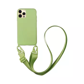 Coque Silicone avec Bandoulière Apple iPhone 12 Pro (#12) Vert Clair