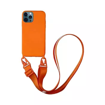 Coque Silicone avec Bandoulière Apple iPhone 12 Pro Max (#13) Orange