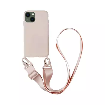 Coque Silicone avec Bandoulière Apple iPhone 13 (#4) Rose Gold