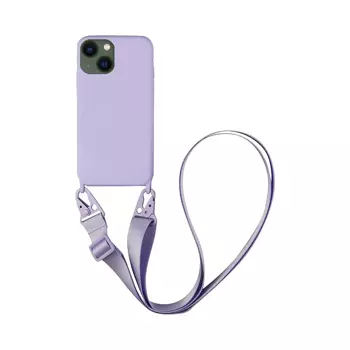 Coque Silicone avec Bandoulière Apple iPhone 13 Mini (#15) Violet Clair