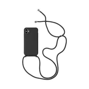 Coque Silicone avec Cordon Apple iPhone 12 (08) Noir