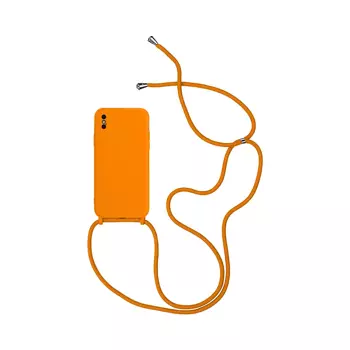 Coque Silicone avec Cordon Apple iPhone X / iPhone XS (14) Orange