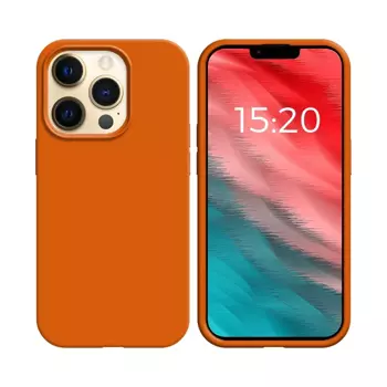 Coque Silicone Compatible pour Apple iPhone 12 / iPhone 12 Pro (#13) Orange