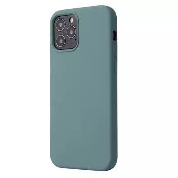 Coque Silicone Compatible pour Apple iPhone 12 / iPhone 12 Pro Vert Nuit
