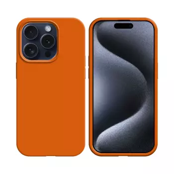 Coque Silicone Compatible pour Apple iPhone 15 Pro Max (#13) Orange