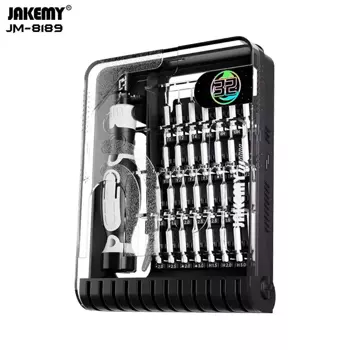 Kit Tournevis de Précision Jakemy JM-8189A avec Pince Tweezer (32 en 1) Noir