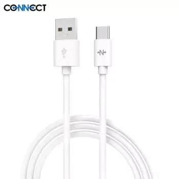 Pack Câble Data USB vers Type-C CONNECT (1m) Bulk x10 Blanc