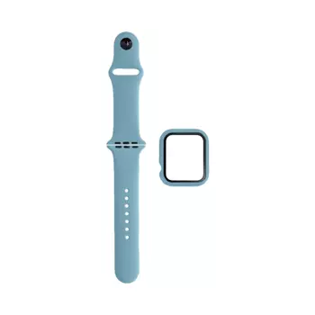 Protection Silicone pour Apple Watch 41mm avec Bracelet Sport (12) Bleu Ciel